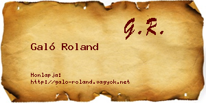 Galó Roland névjegykártya